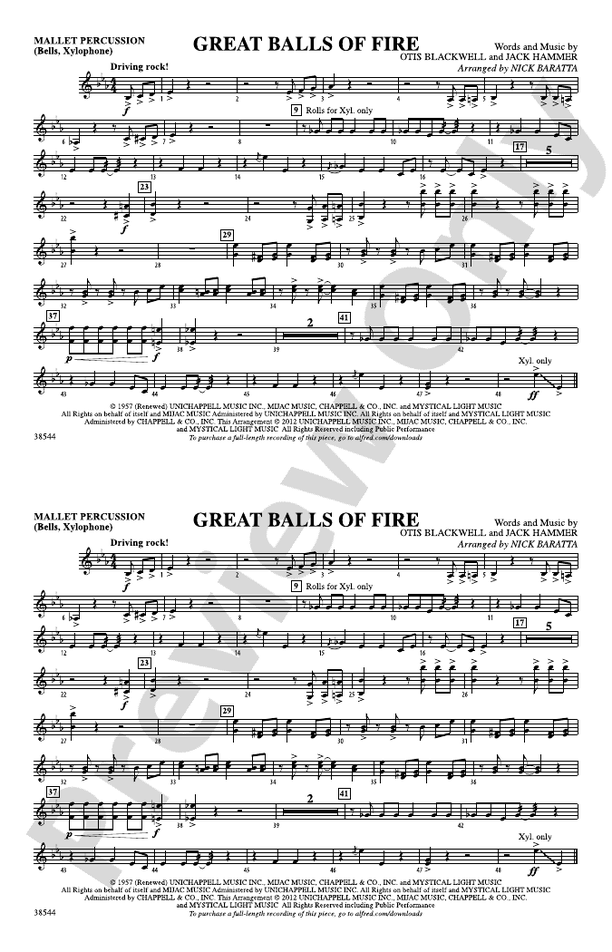 Great Balls of Fire Mallets Mallets Part Digital Sheet Music Download