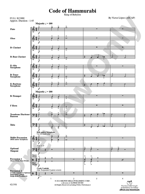 Code of Hammurabi: Score: Concert Band Score - Digital Sheet Music Download