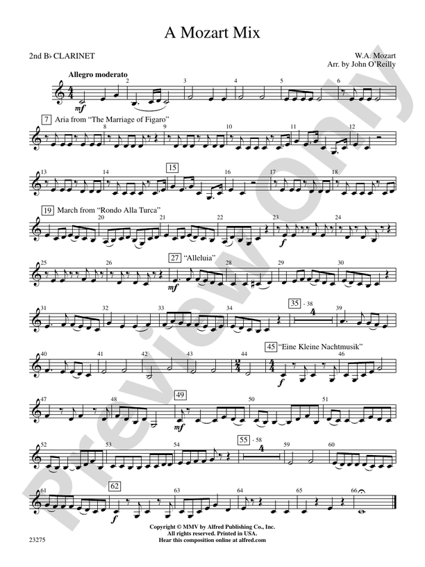 A Mozart Mix: 2nd B-flat Clarinet