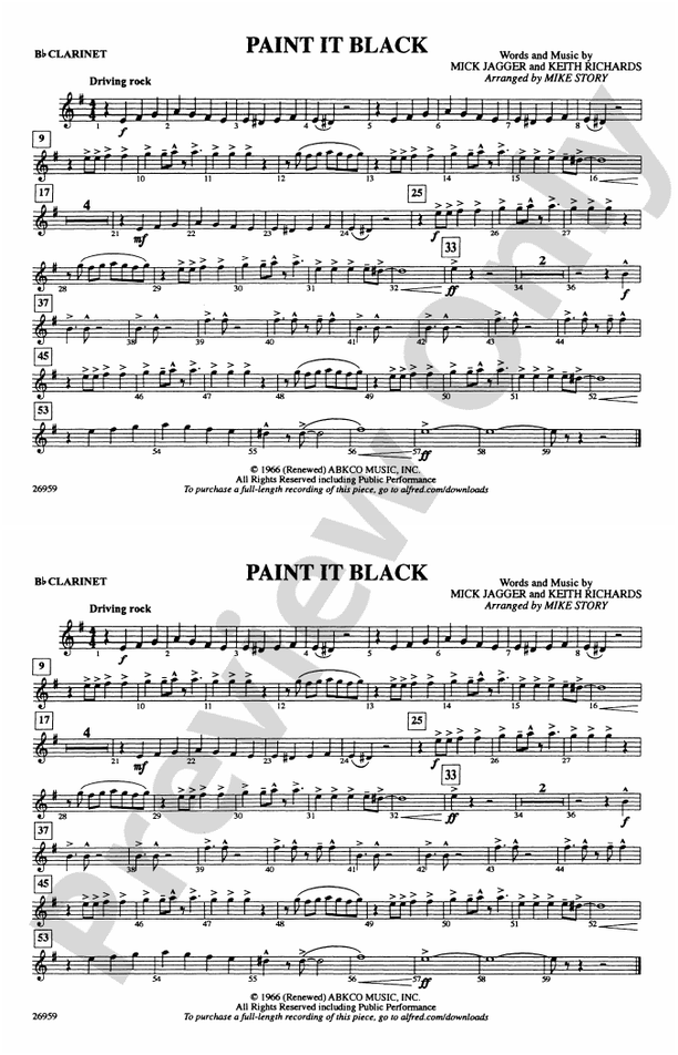 Paint It Black: 1st B-flat Clarinet