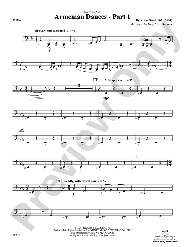 Armenian Dances, Part 1, Selections from Tuba Tuba Part Digital