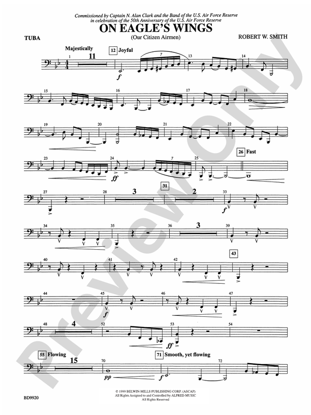 On Eagle's Wings Tuba Tuba Part Digital Sheet Music Download