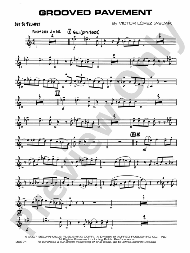 Grooved Pavement: 1st B-flat Trumpet: 1st B-flat Trumpet Part - Digital
