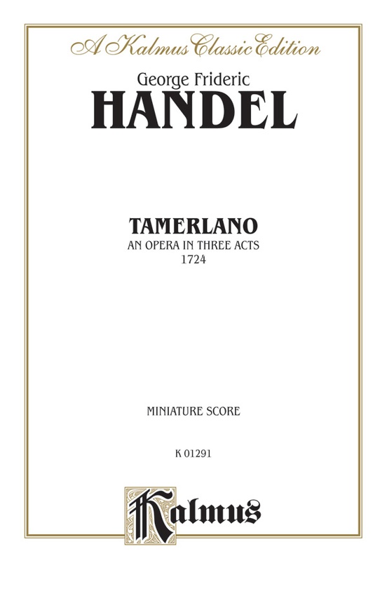 Tameriano (1724), An Opera in Three Acts