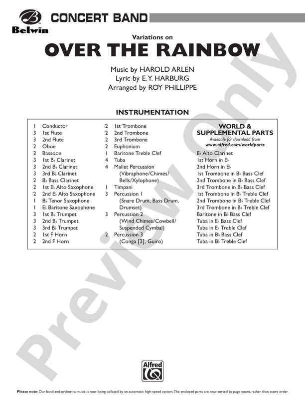Over the Rainbow (from The Wizard of Oz), Variations on