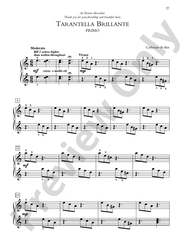 Tarantella Brillante - Piano Duet (1 Piano, 4 Hands)