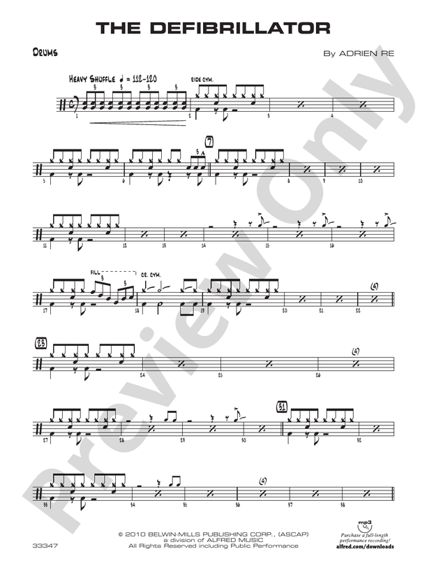 The Defibrillator Drums Drums Part Digital Sheet Music Download