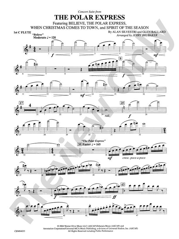 The Polar Express, Concert Suite from: Flute