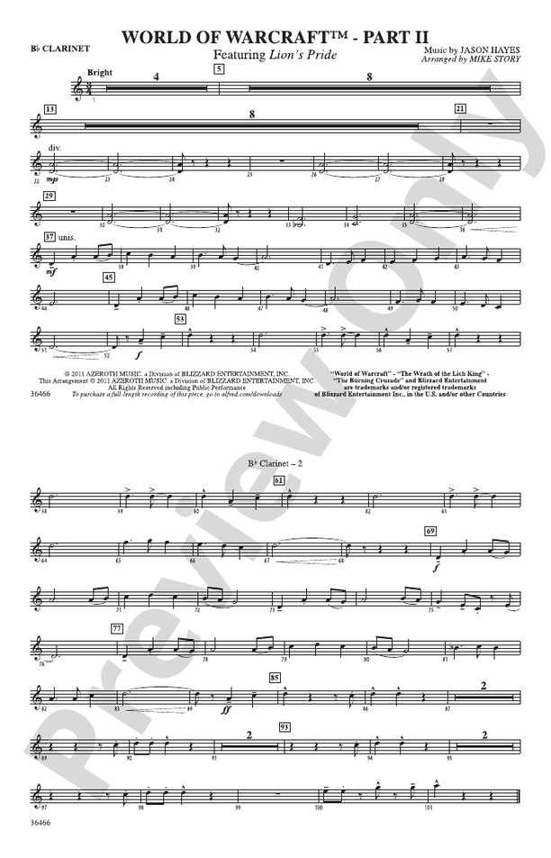 World of Warcraft, Part II: 1st B-flat Clarinet