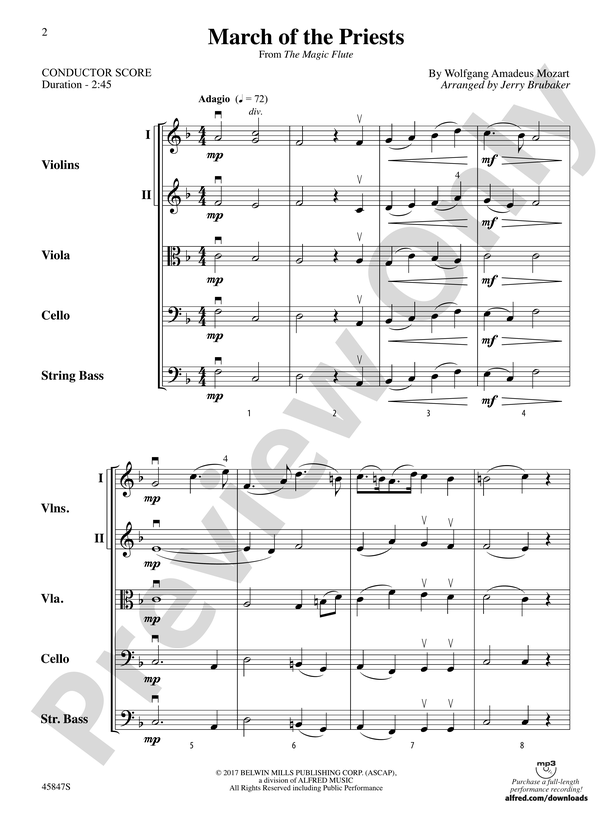 March of the Priests: Score