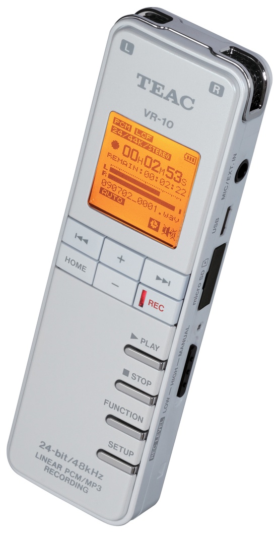 Teac VR10W Mini Solid State Recorder (White)