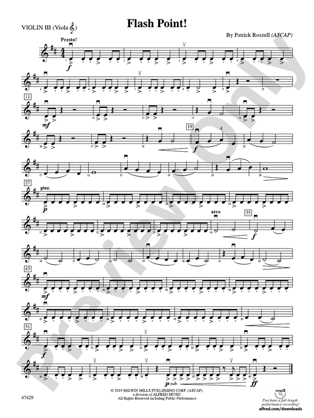 Flashpoint 3rd Violin Viola Tc 3rd Violin Viola Tc Part Digital Sheet Music Download 4224