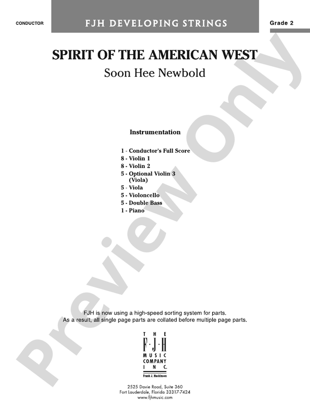 Spirit of the American West: Score