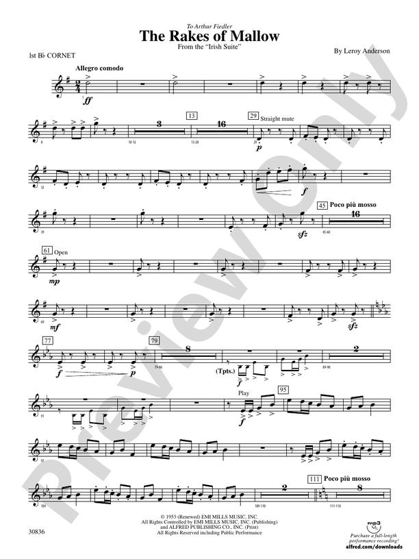 The Rakes of Mallow (from the Irish Suite) 1st Bflat 1st B