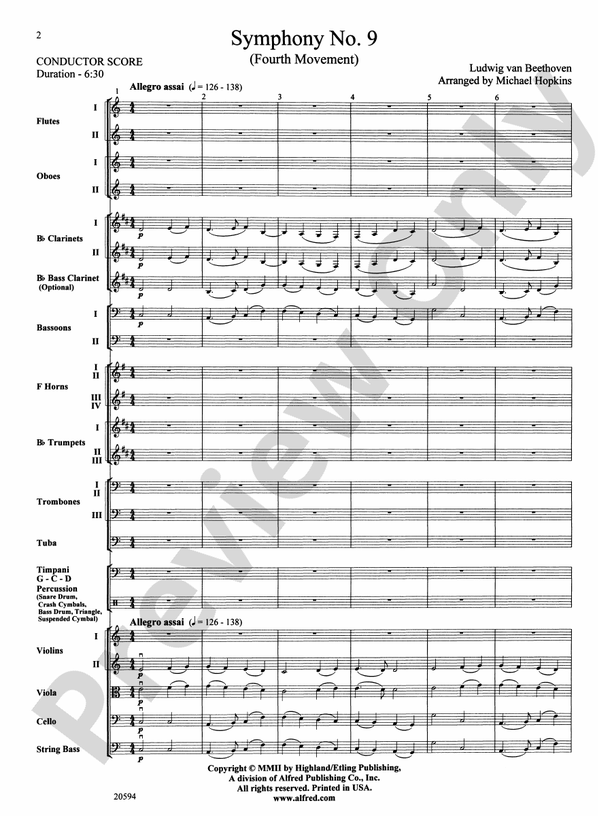 Symphony No. 9 (Fourth Movement): Score: Full Orchestra