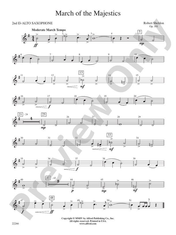March of the Majestics: 2nd E-flat Alto Saxophone