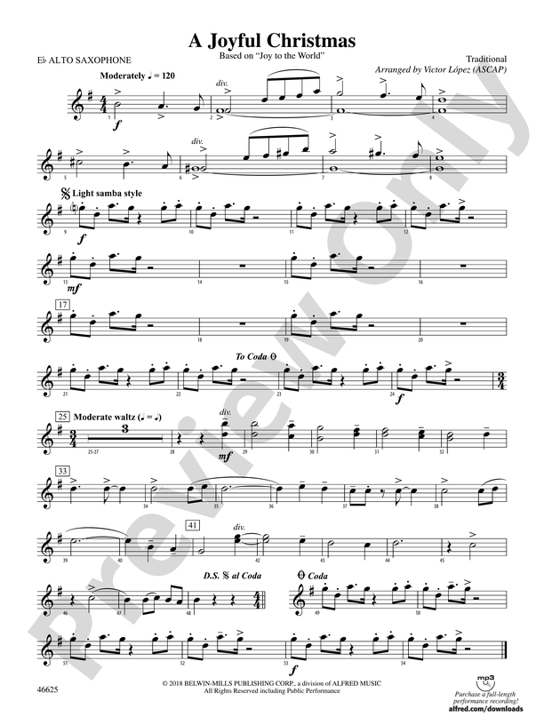 A Joyful Christmas: E-flat Alto Saxophone