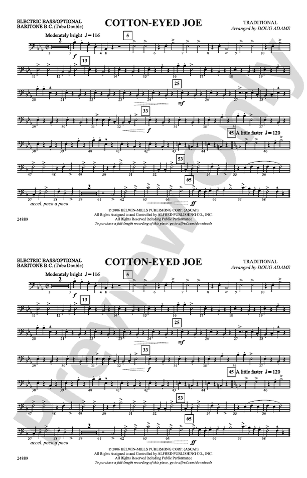 CottonEyed Joe Electric Bass Electric Bass Part Digital Sheet