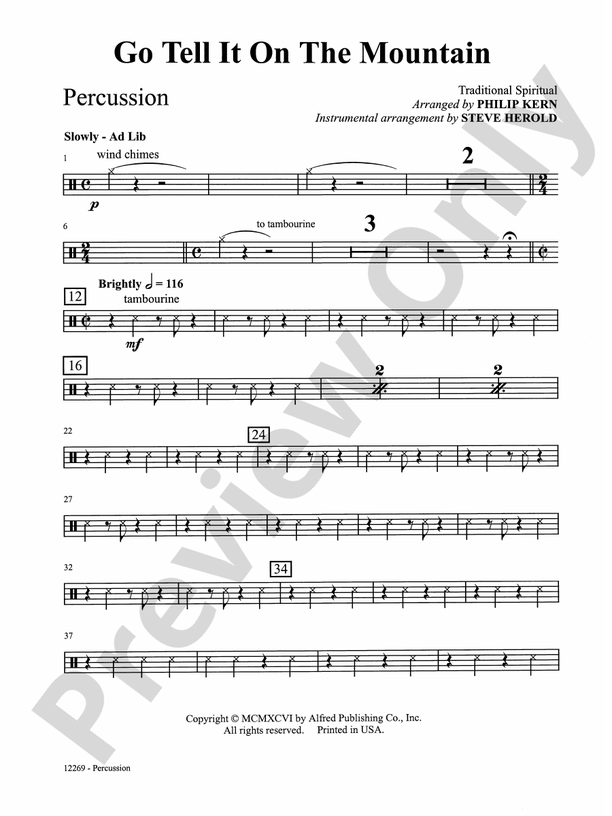 Go Tell It on the Mountain: 1st Percussion