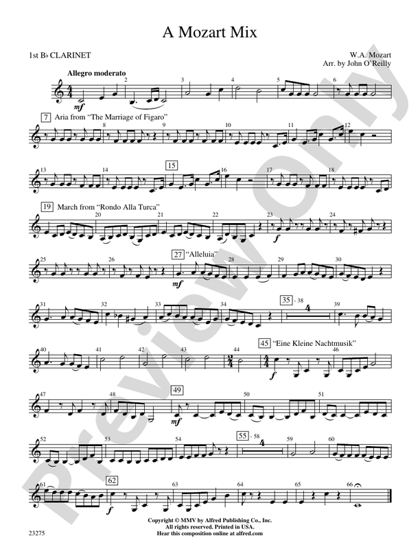 A Mozart Mix: 1st B-flat Clarinet