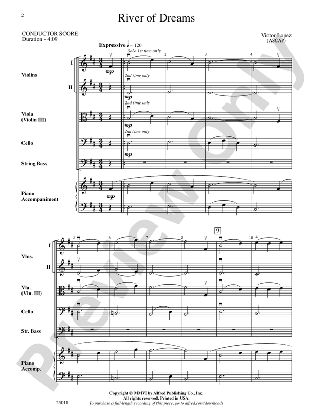 River of Dreams: Score