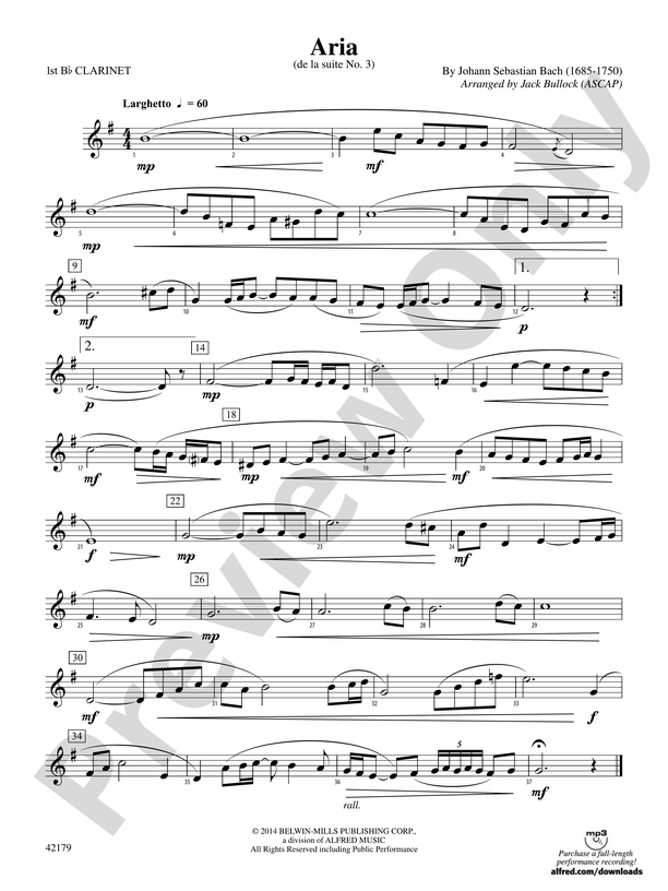 Aria: 1st B-flat Clarinet
