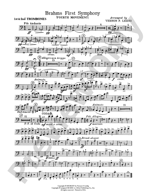 Brahms's 1st Symphony, 4th Movement: 1st Trombone