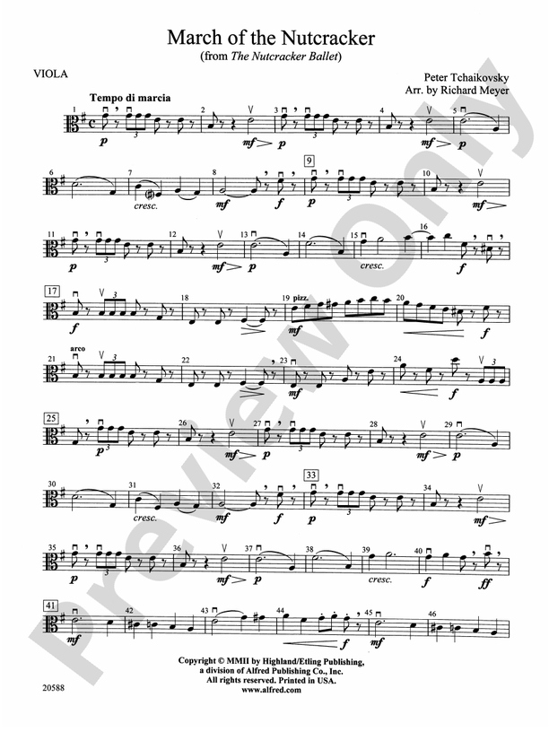 March of the Nutcracker (from The Nutcracker Ballet) Viola Viola Part