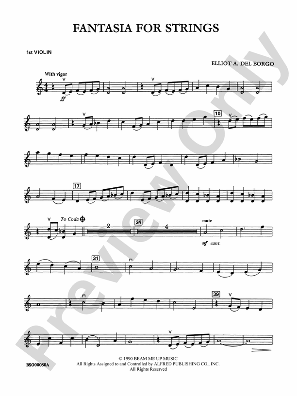 Fantasia for Strings 1st Violin 1st Violin Part Digital Sheet Music
