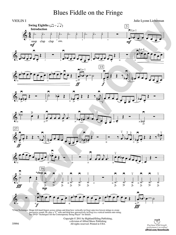 Blues Fiddle on the Fringe: 1st Violin