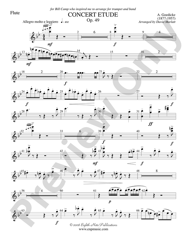 Concert Etude, Op. 49 (Solo Trumpet and Concert Band): Flute