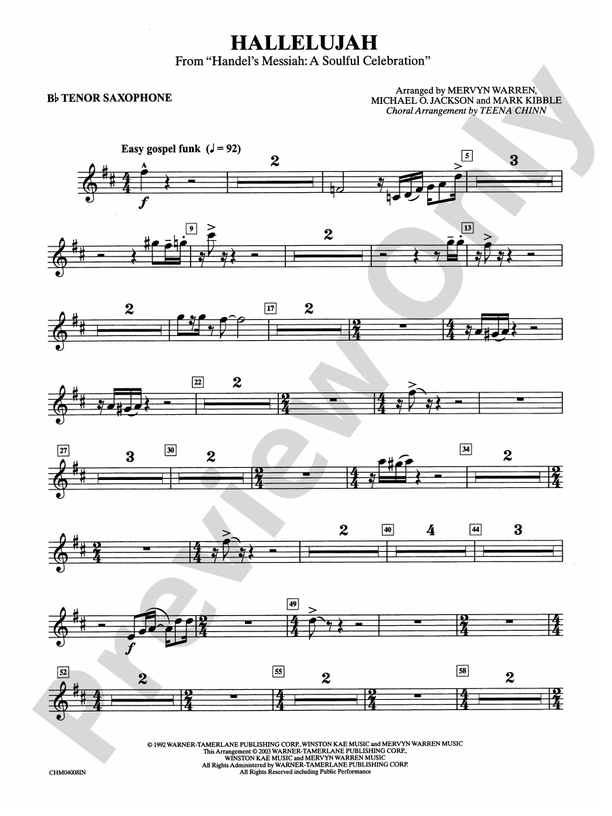 Hallelujah from Handel's Messiah A Soulful Celebration Bflat Tenor