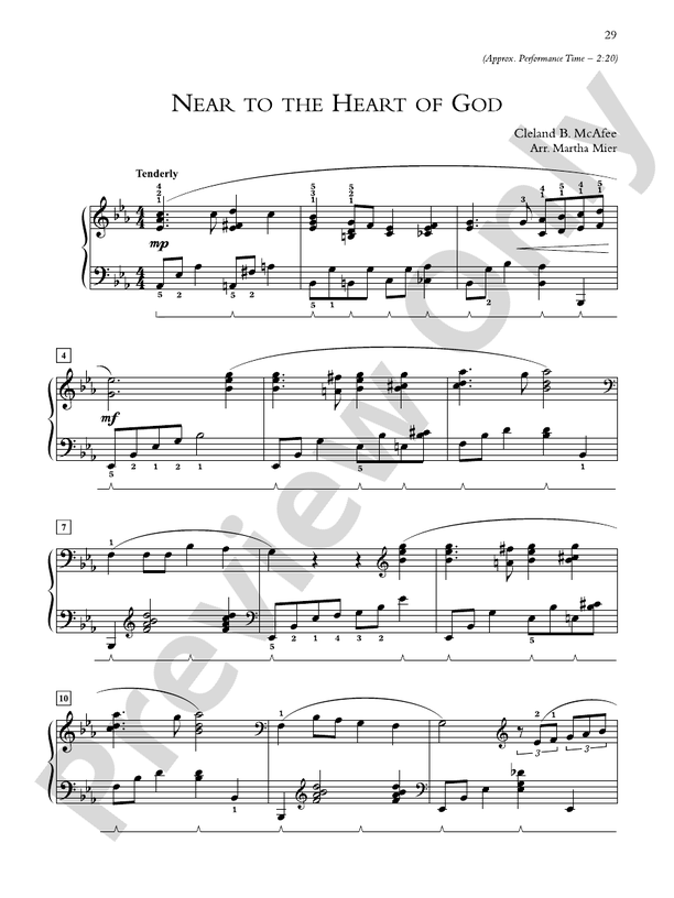 Near to the Heart of God - Piano Solo