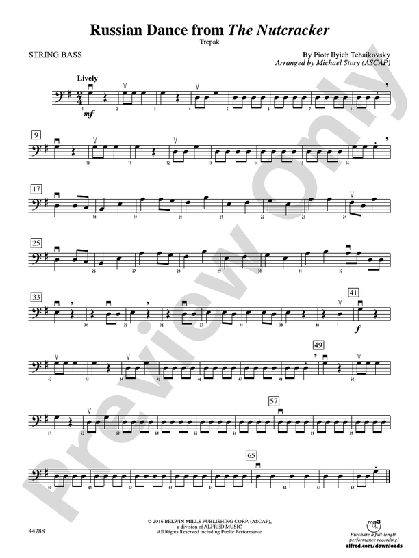 Russian Dance from The Nutcracker: String Bass