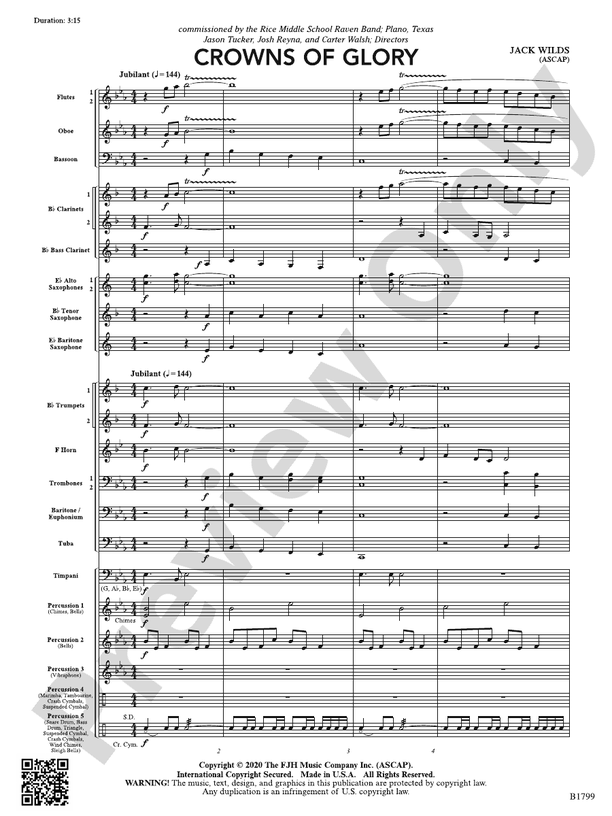 Crowns of Glory: Score: Concert Band Score: Jack Wilds - Digital