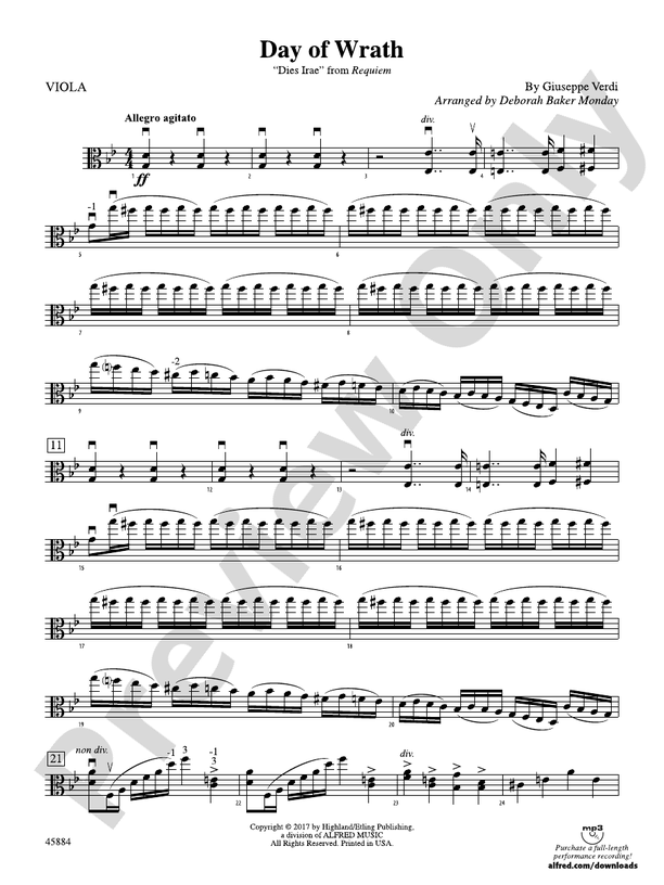 Day of Wrath: Viola: Viola Part - Digital Sheet Music Download