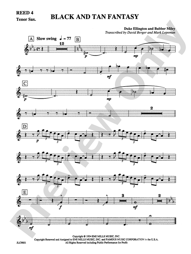 Black and Tan Fantasy 2nd Bflat Tenor Saxophone 2nd Bflat Tenor