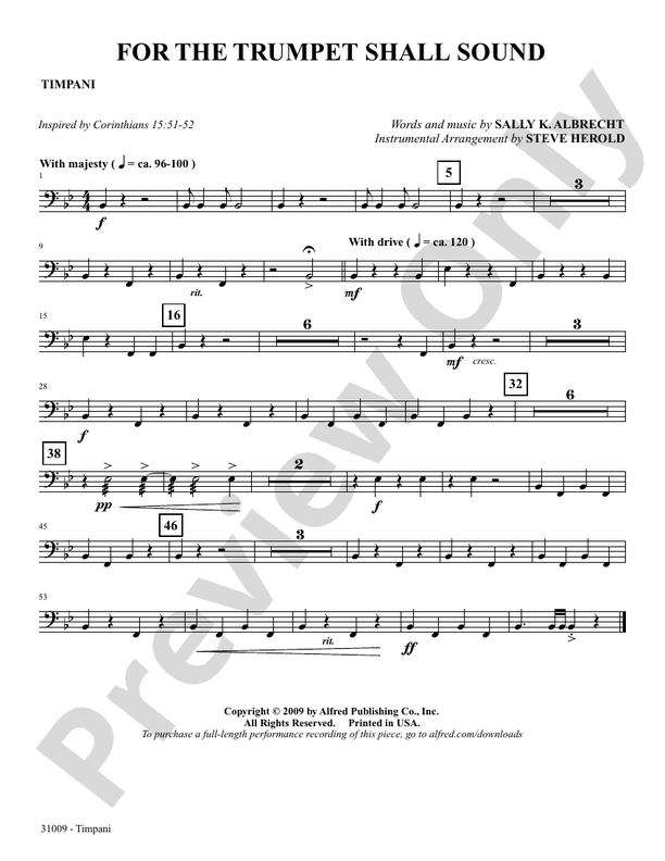 For the Trumpet Shall Sound Timpani Timpani Part Digital Sheet