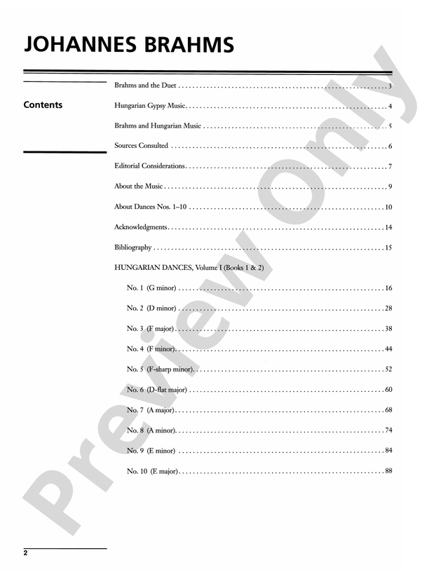 Brahms: Hungarian Dances, Volume 1 - Piano Duet (1 Piano, 4 Hands)