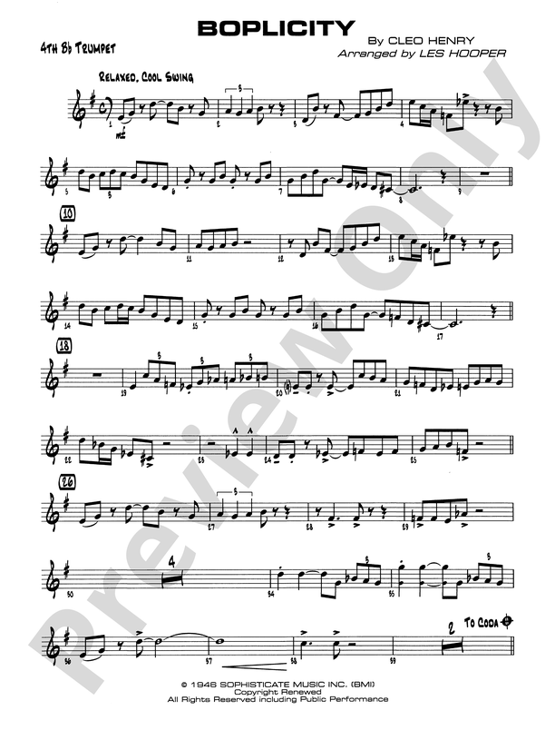Geniously Hacked Bebop Sheet music for Trombone, Trumpet in b-flat