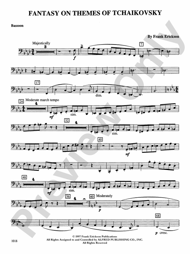 Fantasy on Themes from Tchaikovsky Bassoon Bassoon Part Digital Sheet Music Download