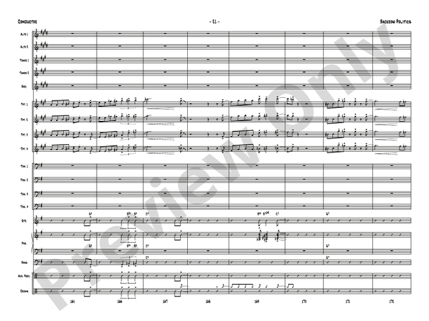 Backrow Politics: Jazz Ensemble Conductor Score & Parts: Gordon