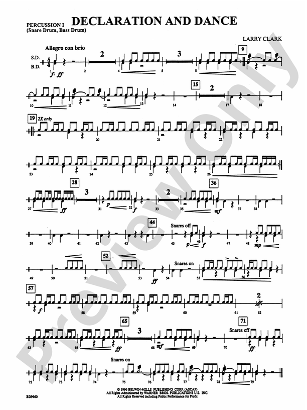 Declaration and Dance 1st Percussion 1st Percussion Part Digital