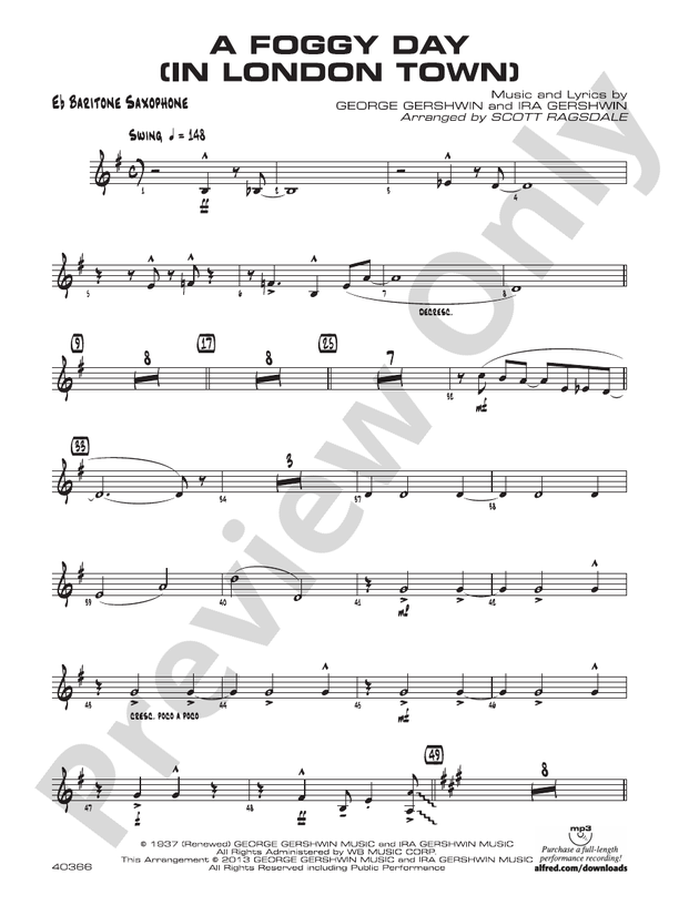 A Foggy Day: E-flat Baritone Saxophone