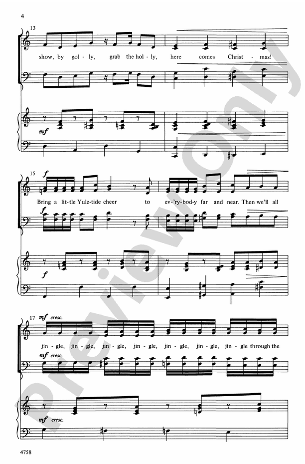 Bring a Little Jingle SATB Choral Octavo Stephen Lawrence Digital