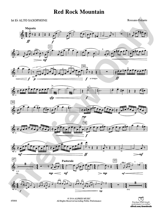 Red Rock Mountain Eflat Alto Saxophone Eflat Alto Saxophone Part