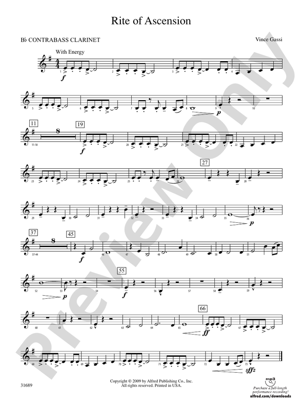 Rite of Ascension: (wp) B-flat Contrabass Clarinet: (wp) B-flat ...