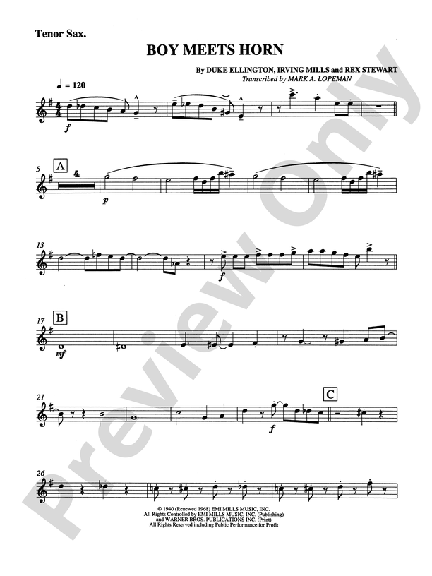 Boy Meets Horn: B-flat Tenor Saxophone