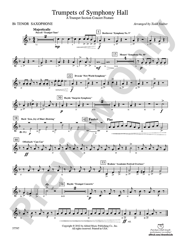 Trumpets of Symphony Hall Bflat Tenor Saxophone Bflat Tenor