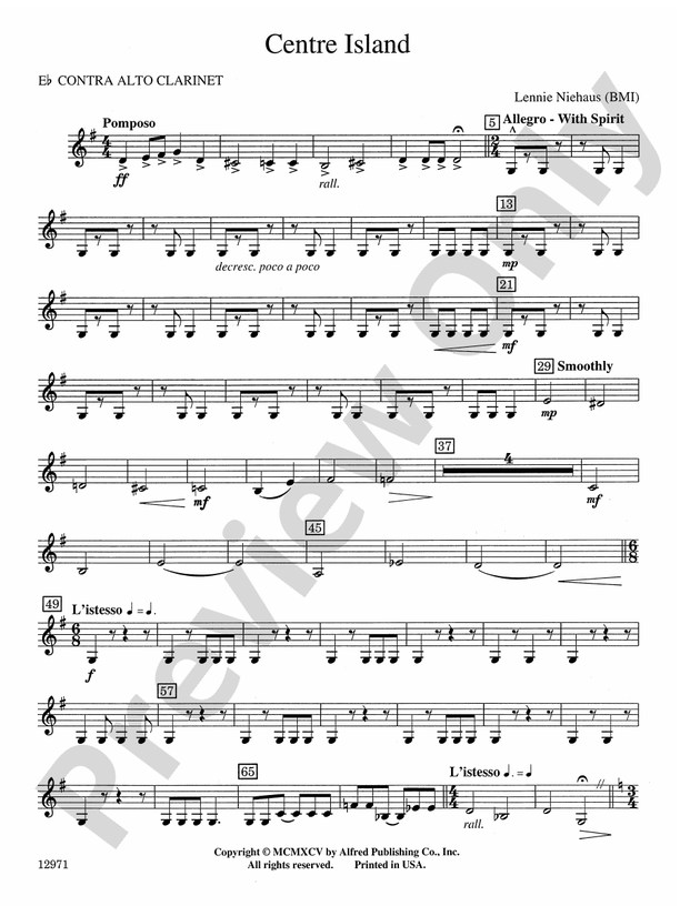 Centre Island Eflat ContraAlto Eflat ContraAlto Part Digital Sheet